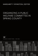 Organizing a Public Welfare Committee in Spring County edito da Columbia University Press