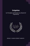 Irrigation: Its Principles and Practice as a Branch of Engineering di R. Hanbury Brown edito da CHIZINE PUBN