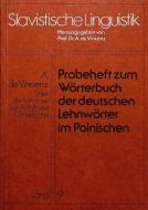 Probeheft zum Wörterbuch der deutschen Lehnwörter im Polnischen di A. de Vincenz edito da Lang, Peter GmbH