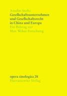 Gesellschaftsunternehmen Und Gesellschaftsrecht in China Und Europa: Ein Beitrag Zur Max Weber-Forschung di Anselm Stolte edito da Harrassowitz