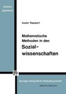 Mathematische Methoden in den Sozialwissenschaften di A. Rapoport edito da Physica-Verlag HD