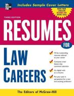 Resumes for Law Careers di Mcgraw-Hill edito da MCGRAW HILL BOOK CO