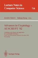 Advances in Cryptology - AUSCRYPT '92 edito da Springer Berlin Heidelberg