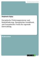 Europäische Förderungssysteme und Kulturförderung - Europäischer Sozialfonds und Europäischer Fonds für regionale Entwic di Stephanie Ziplys edito da GRIN Verlag