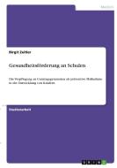 Gesundheitsförderung an Schulen di Birgit Zeitler edito da GRIN Verlag