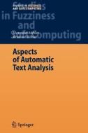 Aspects of Automatic Text Analysis edito da Springer Berlin Heidelberg