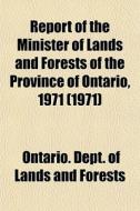 Report Of The Minister Of Lands And Fore di Ontario Dept of Lands and Forests edito da Lightning Source Uk Ltd