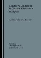 Cognitive Linguistics In Critical Discourse Analysis edito da Cambridge Scholars Publishing