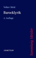 Barocklyrik di Volker Meid edito da J.B. Metzler