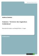 Sokrates - Vertreter Des Logischen Schlieens? di Andreas Sommer edito da Grin Publishing