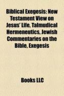 Biblical Exegesis: New Testament View On di Books Llc edito da Books LLC, Wiki Series