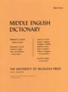 Middle English Dictionary di Hans Kurath, Sherman M. Kuhn edito da University of Michigan Press