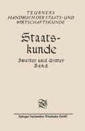 Staatskunde di Karl Bräuer, G. Bäumer edito da Vieweg+Teubner Verlag
