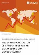 Mezzanine-Kapital. Die (bilanz-)steuerliche Behandlung von Genussrechten di Mathias Obermaier edito da Studylab