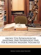 Archiv für Pathologische Anatomie und Physiologie und für klinische Medizin, Dreiundsechstigster Band di Rudolf Ludwig Karl Virchow edito da Nabu Press