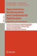 Approximation, Randomization and Combinatorial Optimization. Algorithms and Techniques edito da Springer Berlin Heidelberg