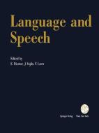 Language and Speech edito da Springer Vienna