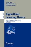 Algorithmic Learning Theory di S. Jain edito da Springer Berlin Heidelberg