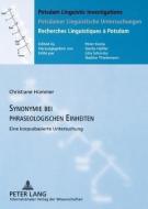 Synonymie bei phraseologischen Einheiten di Christiane Hümmer edito da Lang, Peter GmbH