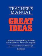 Great Ideas Teacher's manual di Leo Jones edito da Cambridge University Press