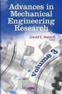 Advances in Mechanical Engineering Research edito da Nova Science Publishers Inc