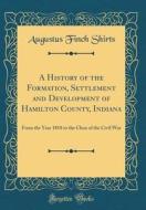 A History of the Formation, Settlement and Development of Hamilton County, Indiana: From the Year 1818 to the Close of the Civil War (Classic Reprint) di Augustus Finch Shirts edito da Forgotten Books