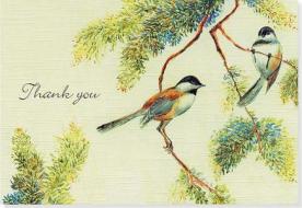 Chickadees Thank You Notes (14 Cards/15 Envelopes) edito da Peter Pauper Press