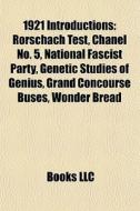 1921 Introductions: Rorschach Test, Chan di Books Llc edito da Books LLC, Wiki Series