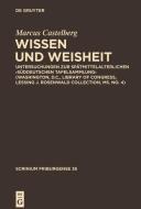 Wissen und Weisheit di Marcus Castelberg edito da Gruyter, Walter de GmbH