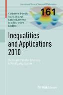 Inequalities and Applications 2010 edito da Springer Basel AG