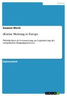 (K)eine Meinung in Europa di Susanne Worch edito da GRIN Publishing