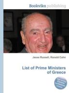 List Of Prime Ministers Of Greece edito da Book On Demand Ltd.
