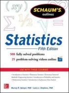 Schaum's Outline Of Statistics di M. Spiegel, Larry J. Stephens edito da Mcgraw-hill Education - Europe