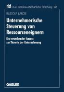 Unternehmerische Steuerung von Ressourceneignern di Rudolf Large edito da Gabler Verlag
