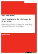 Fragile Staatlichkeit - Ein Nährboden der Neuen Kriege di Helen-Marie Hecker edito da GRIN Publishing