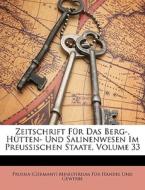 Zeitschrift F R Das Berg-, H Tten- Und S edito da Nabu Press