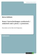 Kants Unterscheidungen di Marcus Giemann edito da Grin Publishing