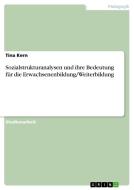 Sozialstrukturanalysen und ihre Bedeutung für die Erwachsenenbildung/Weiterbildung di Tina Kern edito da GRIN Publishing