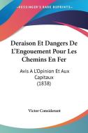 Deraison Et Dangers de L'Engouement Pour Les Chemins En Fer: Avis A L'Opinion Et Aux Capitaux (1838) di Victor Considerant edito da Kessinger Publishing