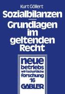 Sozialbilanzen di Kurt Göllert edito da Gabler Verlag