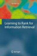 Learning to Rank for Information Retrieval di Tie-Yan Liu edito da Springer-Verlag GmbH