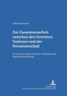 Zur Zusammenarbeit zwischen den Vereinten Nationen und der Privatwirtschaft di Valerie Weinzierl edito da Lang, Peter GmbH