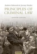 Principles Of Criminal Law di Andrew Ashworth, Jeremy Horder edito da Oxford University Press