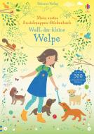 Mein erstes Anziehpuppen-Stickerbuch: Wuff, der kleine Welpe di Fiona Watt edito da Usborne Verlag