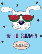 Hello Summer Notebook: White Dog on Blue Cover Notebook Journal Diary and Lined Pages, (8.5 X 11) Inches, 110 Pages di F. Raibow edito da Createspace Independent Publishing Platform