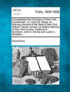 Consolidated Gas Company Of New York, Complainant, Vs. Julius M. Mayer, As Attorney General Of The State Of New York, William Travers Jerome, As Distr di Anonymous edito da Gale, Making Of Modern Law