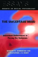 The Uncertain Mind di Richard M. Sorrentino edito da Taylor & Francis Ltd