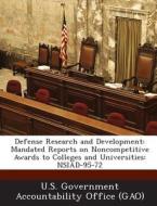 Defense Research And Development edito da Bibliogov