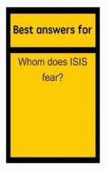 Best Answers for Whom Does Isis Fear? di Barbara Boone edito da Createspace