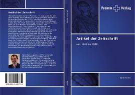 Artikel der Zeitschrift di Rainer Secker edito da Fromm Verlag
